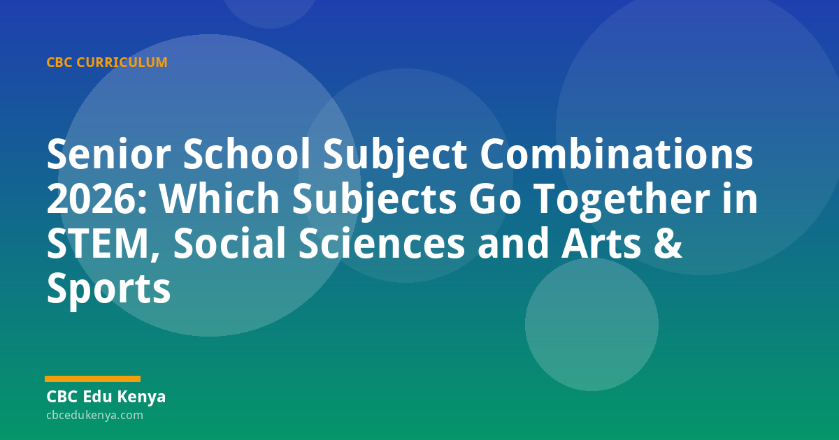 Senior School Subject Combinations 2026: Which Subjects Go Together in STEM, Social Sciences and Arts & Sports